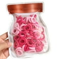 thumbnail image 1 of 100 Pcs Élastiques pour Cheveux de Couleur Unie Sans Dommages, Attache Queue de Cheval avec Sac, 1 of 10