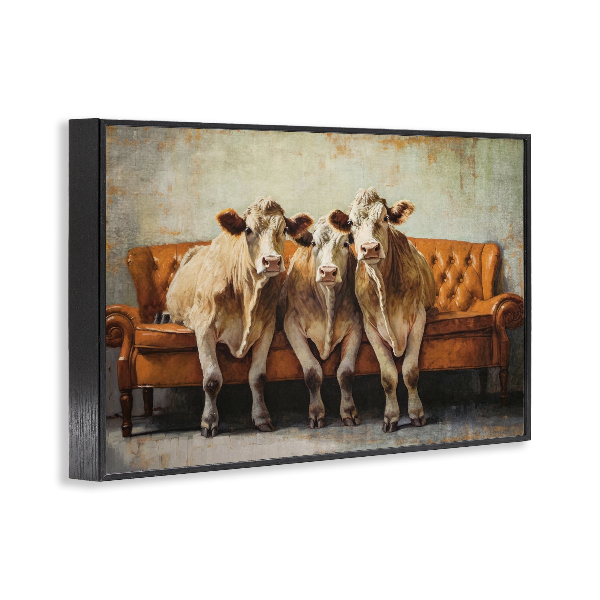 Stupell Industries Cows Just Chillin' Black Framed Giclee Art, design by Tina LeCour