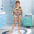 thumbnail image 5 of FORMRS Niños Bathrobe Unisex Hooded Robe Soft Plush Pajamas Sleepwear, Size 10-12T, Yellow Checkered Daisy, 5 of 7