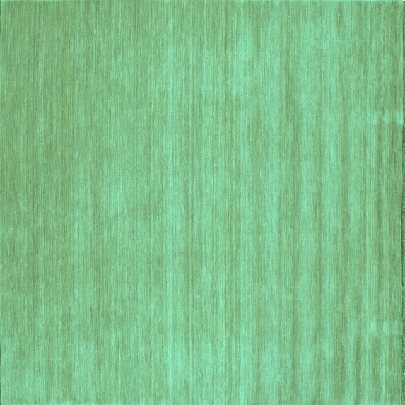 Ahgly Company Machine Washable Indoor Square Solid Turquoise Blue Modern Area Rugs, 8' Square