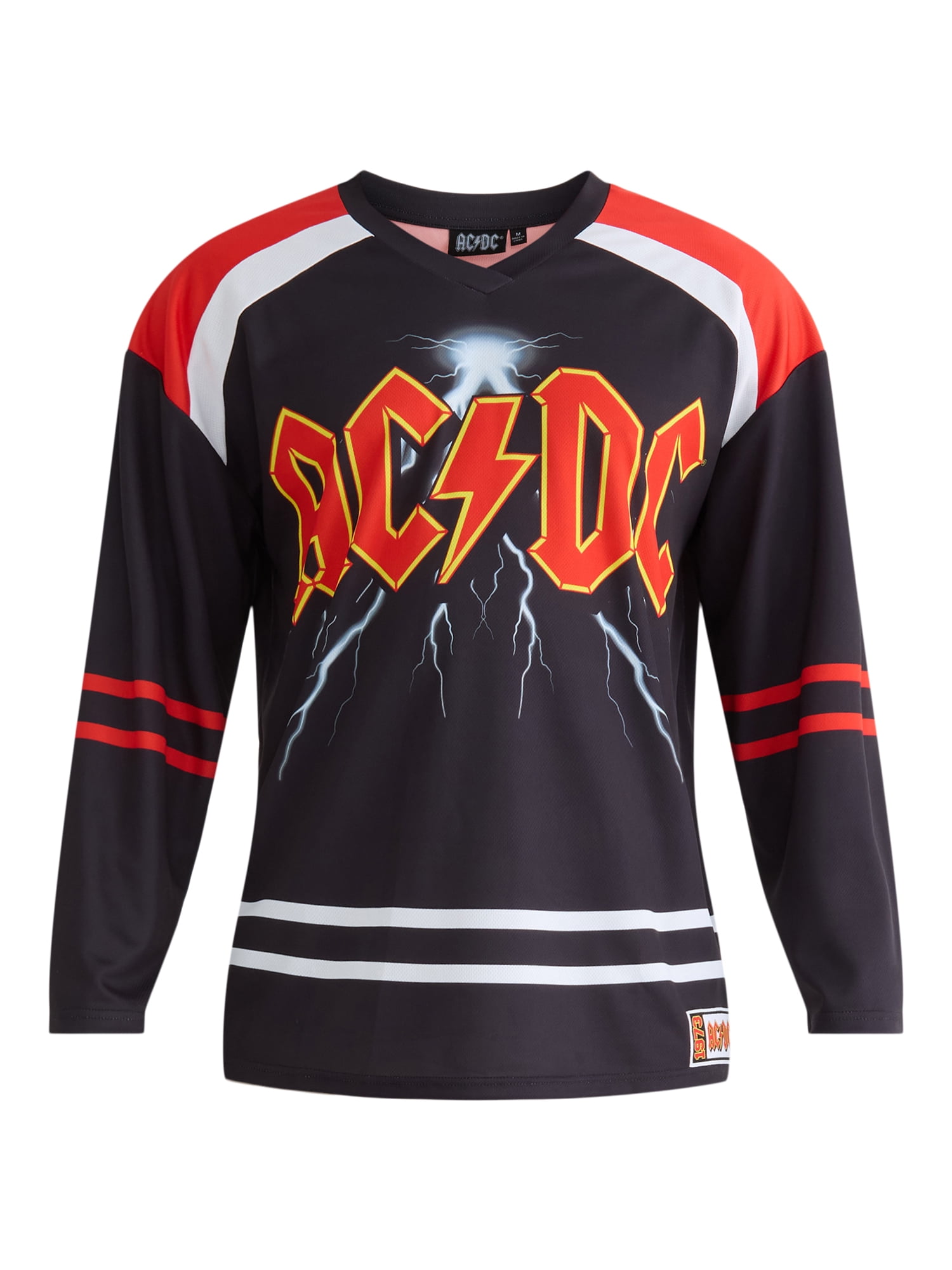 AC/DC Men's & Big Men's Graphic Hockey Jersey with Long Sleeves