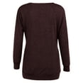 thumbnail image 3 of QUYUON Womens Sweatshirts Crewneck Discount Long Sleeve Shirt Women Polyester Long Sleeve V-Neck Solid Pullover Tops Style S-768 Stretch Dressy Sweatshirts Ladies Snug Fit Shirts Brown XL, 3 of 5