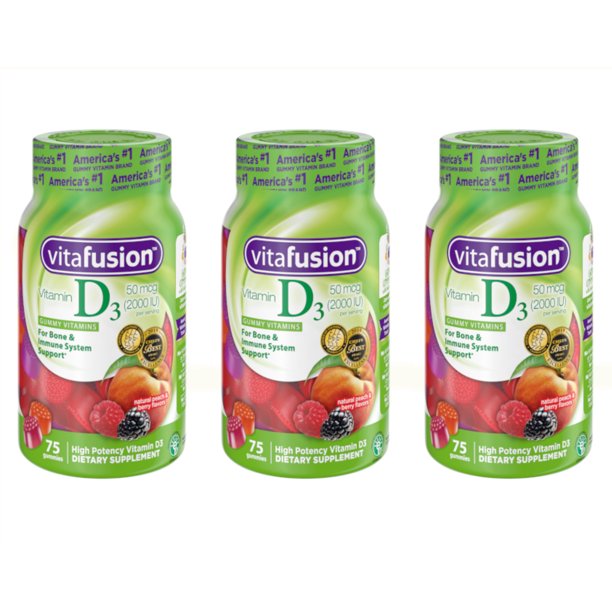 Vitafusion Vitamin D3 2000 IU Gummy Vitamins for Adults Dietary