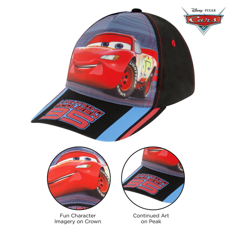 Disney Toddler Hat for Boys Ages 2-4, Cars Lightning Mcqueen Kids Baseball Cap, Boy's, Size: 2-4t, Black