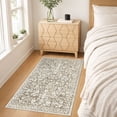 thumbnail image 3 of GLATTICE Throw Rug with Rubber Backing Washable 2x3 Small Area Rugs Non Slip Floral Super Soft Print Kitchen Rugs Indoor Door Mat for Entryway Entrance Office, Taupe Beige with Ivory Hues, 3 of 7