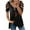 #3-Black, variant on Patlollav Summer Tops Woman Causal Zipper Neck Print Blouse Lace Short Sleeve T-Shirts