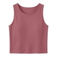 thumbnail image 7 of Khunlpohl Women's 2 Piece Sets Crew Neck Cropped Sleeveless Tank Tops and Straight Leg Loose Pants Summer Trendy Casual Vacation Set, 7 of 7
