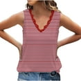 thumbnail image 4 of Olyvenn Tank Top for Women Loose Fit Lace V Neck Womens Tops 2025 Solid Color Dressy Fashion Casual Flowy Sleeveless Shirts Wine S, 4 of 7