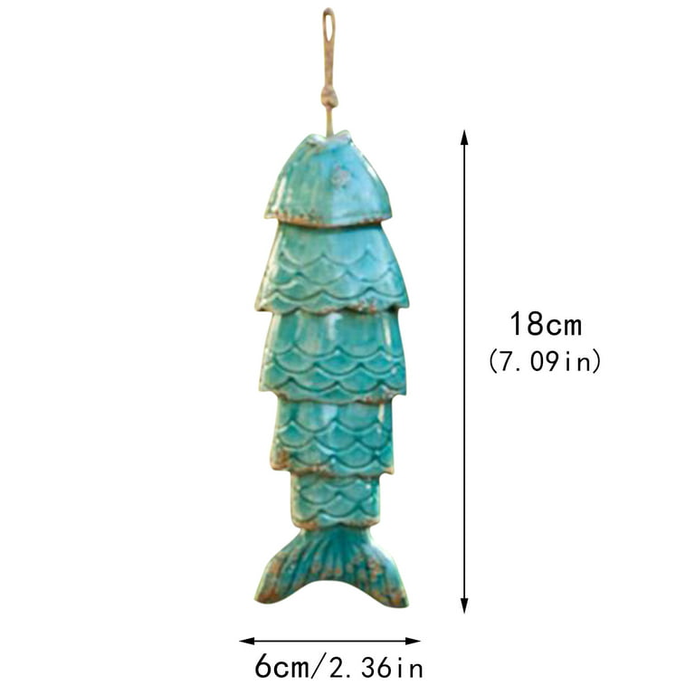 Colored Fish Wind Chime Hanging From Your Porch Or Deck Weather-Resistant  and Artistic Wind Chimes