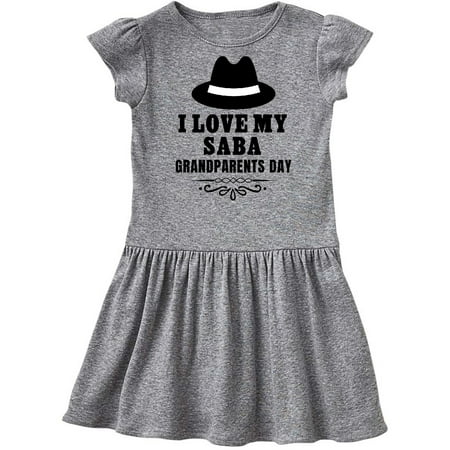 

Inktastic Grandparents Day I Love My Saba Gift Toddler Girl Dress