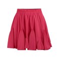 thumbnail image 4 of Elvqul Elastic Waist Skirts for Women Trendy Loose Pleated Solid Color Womens Mini Skirts Hot Pink, 4 of 7