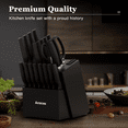 thumbnail image 5 of Astercook 20 Pieces Knife Set, Kitchen Knives Set with Built-in Sharpener,  Healthy Anti-Rust Coating & German Stainless Steel Knife Block Sets, Dishwasher Safe Black, 5 of 8