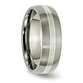 thumbnail image 2 of Titanium Grooved 7mm Sterling Silver Inlay Brushed/Polished Band, 2 of 5