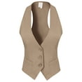 thumbnail image 3 of MixMatchy Women's Economy Dressy 3 Button Versatile Racerback Tuxedo Suit Vest Waistcoat, 3 of 5