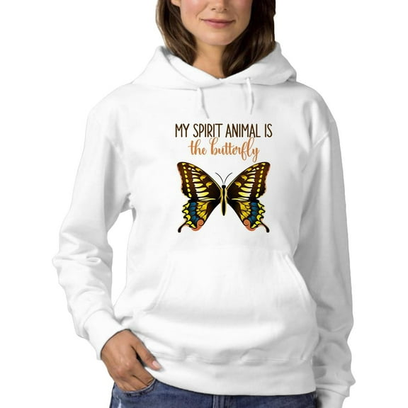 Spirit Animal Is The Butterfly Hoodie Women -Smartprints Designs, Female 3X-Large