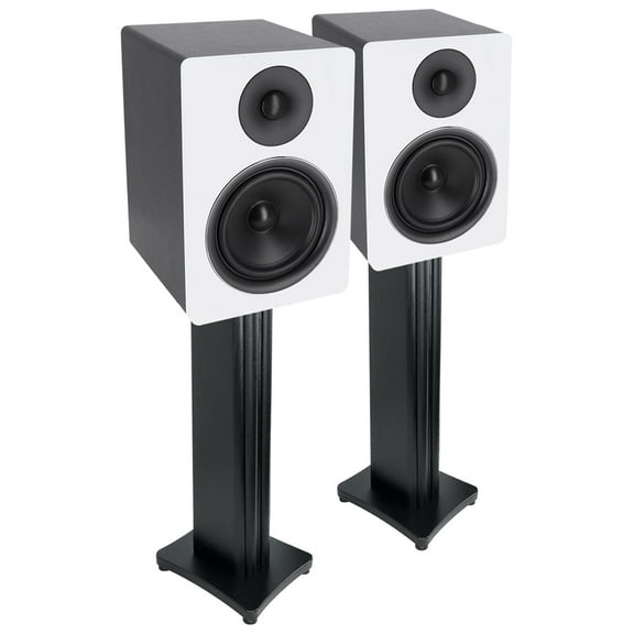 (2) Rockville APM6W 6.5" USB Studio Monitor Speakers 36" Black Premium Stands