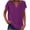 Purple, variant on Oksale Cuff Sleeve Tops for Women Trendy V Neck Summer Tshirts Loose Cozy Solid Basic Tees for Going Out Hot Pink S