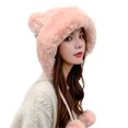 thumbnail image 3 of Dyfzdhu Cute Pullover Hat With Wool Thickening Hairball Solid Color Knit Ear Protection Pink, 3 of 3