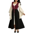 thumbnail image 6 of Ynynloco Women's Renaissance Costume Women Halloween Medieval Pirate Dress for Ren Faire, Witch Outfit, Pirate Theme Parties, Hobbit Events, 6 of 7