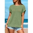 thumbnail image 4 of PRETTYGARDEN Womens Spring Tops Summer Shirts Crochet Cap Sleeve Sweater Pullover Cute Crew Neck Beach Cover Ups, 4 of 9