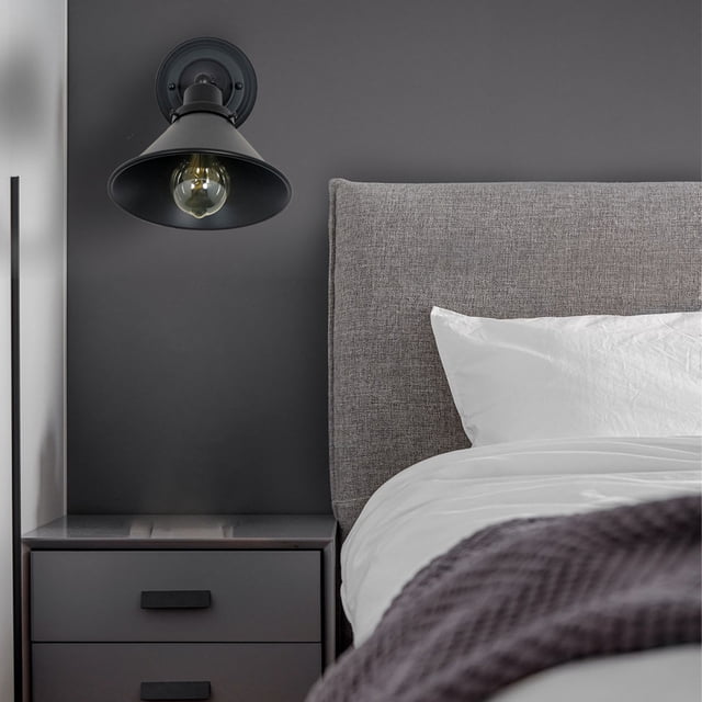 Soporte De Lámpara De Pared Ajustable, Aplastador De Pared Negro Negro Ajustable 60W Para Apartamento