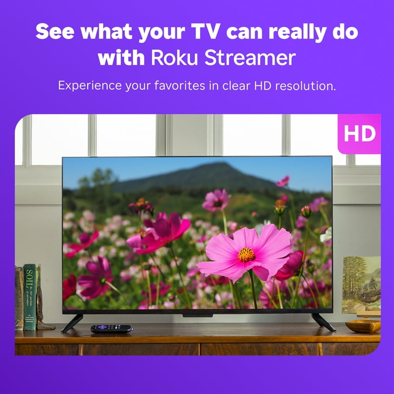 Roku Streamer 2025 - HD Roku Streaming Device for TV with Voice Remote - Free & Live TV