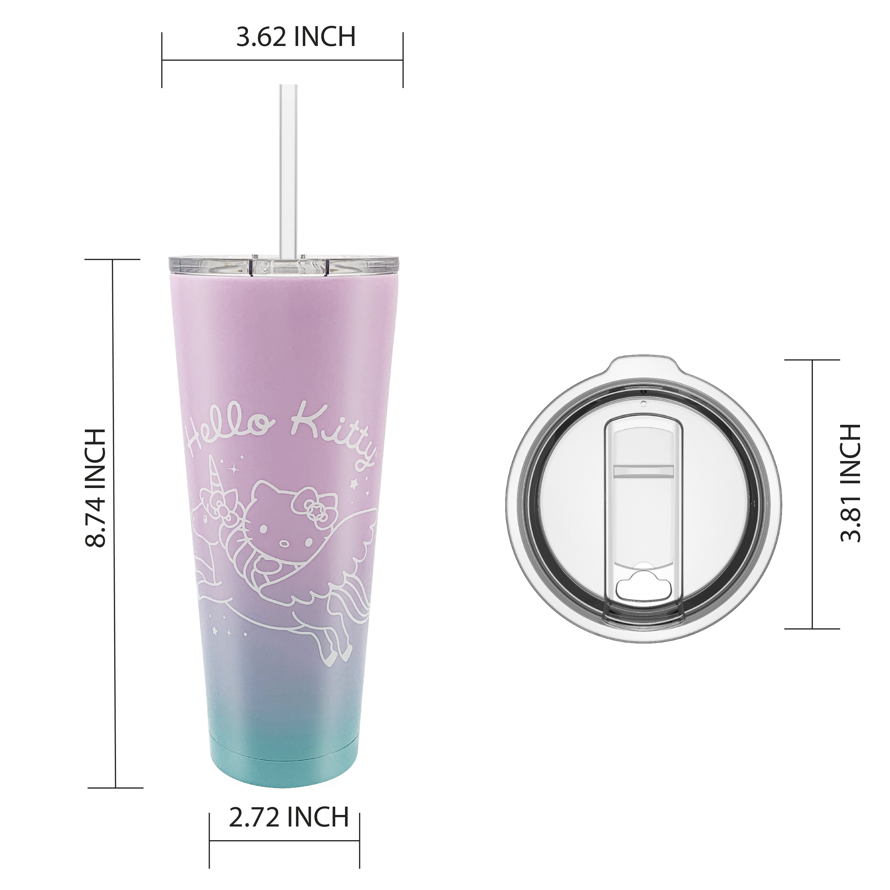 Zak Designs 25 oz Straw Tumbler Stainless Steel Hello Kitty Vacuum  Insulated for Travel Drinks Hot Cold
