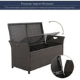 thumbnail image 5 of Patio Wicker Storage Bench Outdoor Rattan Deck Storage Box with Cushion, 5 of 7