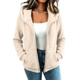thumbnail image 3 of Nestiefly Oversized Fleece Jackets For Women Fashion 2026 Cardigan Coat Shaggy Warm Winter Outerwear Beige 2XL, 3 of 8