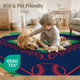 thumbnail image 4 of ODIKA 8'x10' Washable Area Rug Sport Diamond With Bold Numbered Bases And Ball Border Baseball Field Refined for Dining Room, Large Office, Lounge, Non-Slip Chair-Friendly Mat, 4 of 7