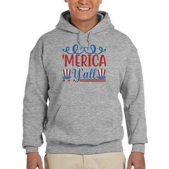 Merica Y'all Hoodie Men -Image by Shutterstock, Male Medium
