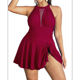 thumbnail image 1 of Traje de Baño de Talla Grande con Control de Abdomen, Estilo Vintage, Clásico, Transpirable, para Mujer. Vino Tinto L, 1 of 7