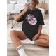 thumbnail image 1 of Graphic Valentine'S Day Hearts and flowers Print T-shirt, Short Sleeve Crew Neck Casual Top For Summer & Spring, Women'S Clothing, 1 of 6