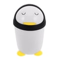 thumbnail image 2 of Mini bote de basura con forma de pingüino, con tapa, de plástico, para escritorio, elegante y pequeño, para cocina, 2 of 8