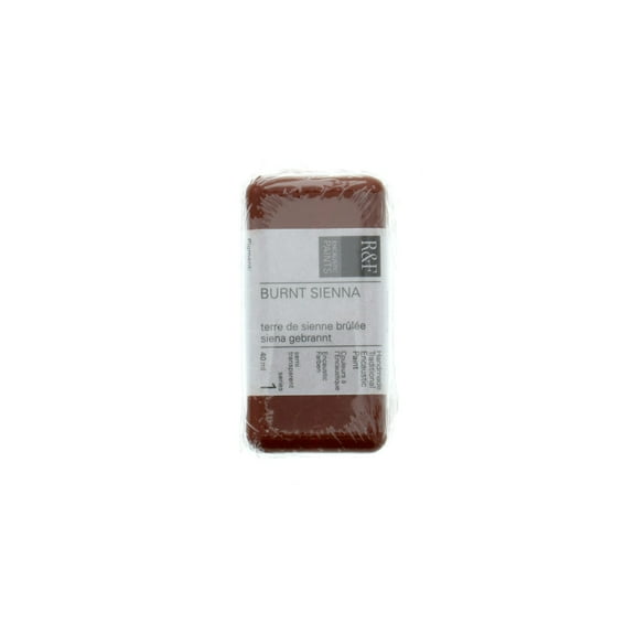 R&F Handmade Paints Encaustic Paint Cake, 40ml, Burnt Sienna