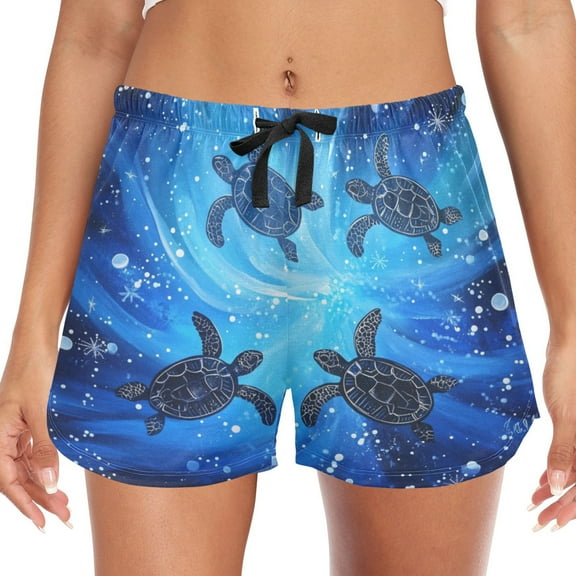 Women's Soft Sleep Shorts Relaxed Fit Lounge Pajama Bottoms Shorts for Women Pajama for Home and Comfort Small Sea Turtles