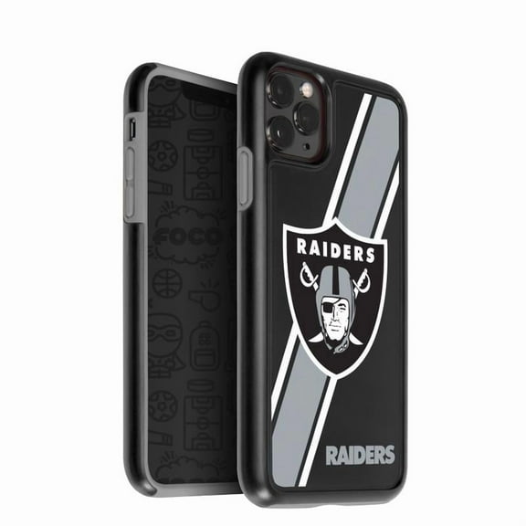 FOCO NFL Las Vegas Raiders Dual Hybrid Case for Apple iPhone 11Pro, XS & X (5.8")