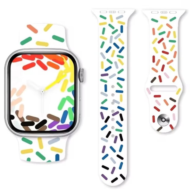 Correa Deportiva de Silicona, Chispas, Compatible con Apple Watch Series 1/2/3/4/5/6/7/8/9/10/11/SE/Ultra