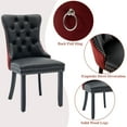 thumbnail image 5 of PORKISS Dining Chairs Set of 2, Modern Wood and PU Dining Room Chair with Back Ring and Nailhead Trim, Upholstered Tufted Velvet Chair with Wood Legs for Kitchen, Black/Wine Red, 5 of 11