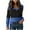 Blue, variant on Women Blouses Dressy Casual Color Block Long Sleeve Shirts V Neck Tops Fall Outfits