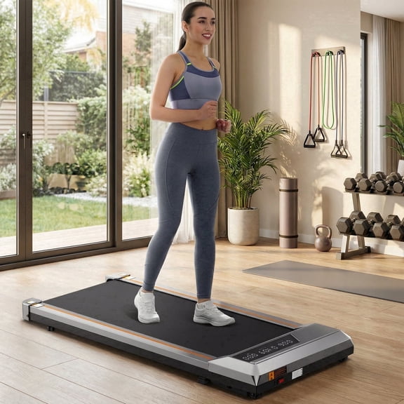 GASKY 2.5HP Walking Pad Treadmill 265LBS Weight Capacity Remote Control LED Display Under Desk Treadmill for Home/Office