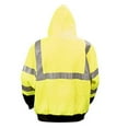 thumbnail image 2 of Cordova SJ501HL Cor-Brite Type R, Class III Lime Hooded Sweatshirt, 300 Gram Polyester Fleece, Zipper Closure, Lined Hood, Black Pouch Pocket, Front Panel And Forearms, Reflective Tape, Large, 2 of 5