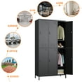 thumbnail image 4 of Aobabo Combination Lock Metal Storage Locker for Office Gym Bedroom Dormitory, 6 Doors Steel Locker Cabinet for Employees, Industrial Storage Locker with 18 Hooks,Black,Assembly Required, 4 of 7
