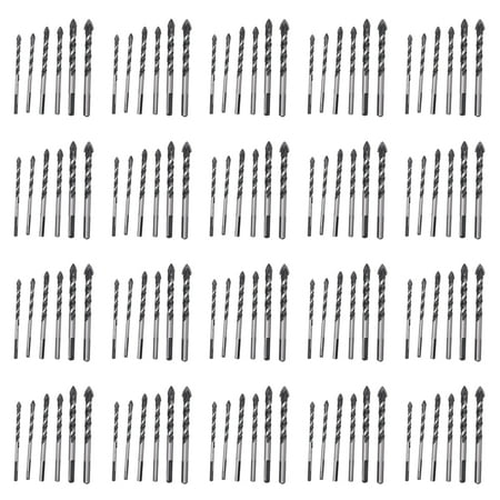 

100 Pcs Multi-Material Drill Bit Set for Tile Concrete Brick Glass Plastic and Wood Tungsten Carbide Brick Wall