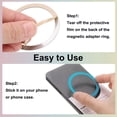 thumbnail image 3 of Uxcell Magnetic Sticker Ring, 6 Pack Universal Magnetic Adapter Ring Metal Magnet Wireless Charging Conversion Kit for Mobile Phone Case Wireless Charger (Brushed Silver), 3 of 7