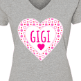 thumbnail image 4 of Inktastic Gigi Pink Valentine Hearts Women's V-Neck T-Shirt, 4 of 5