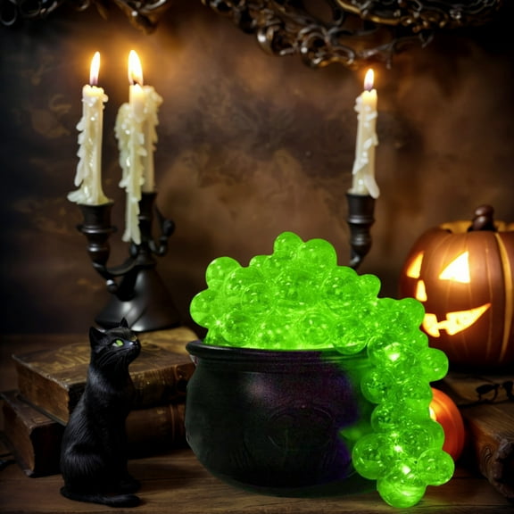 Halloween LED Cauldron Bowl - Color Changing 8 Mode Bubbling Witch Pot with Remote Control for Party Home Deco,Cauldron Bowl