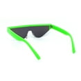 thumbnail image 4 of Womens Cat Eye Shield Half Rim 80s Funky Sunglasses Green Teal Mirror, 4 of 4