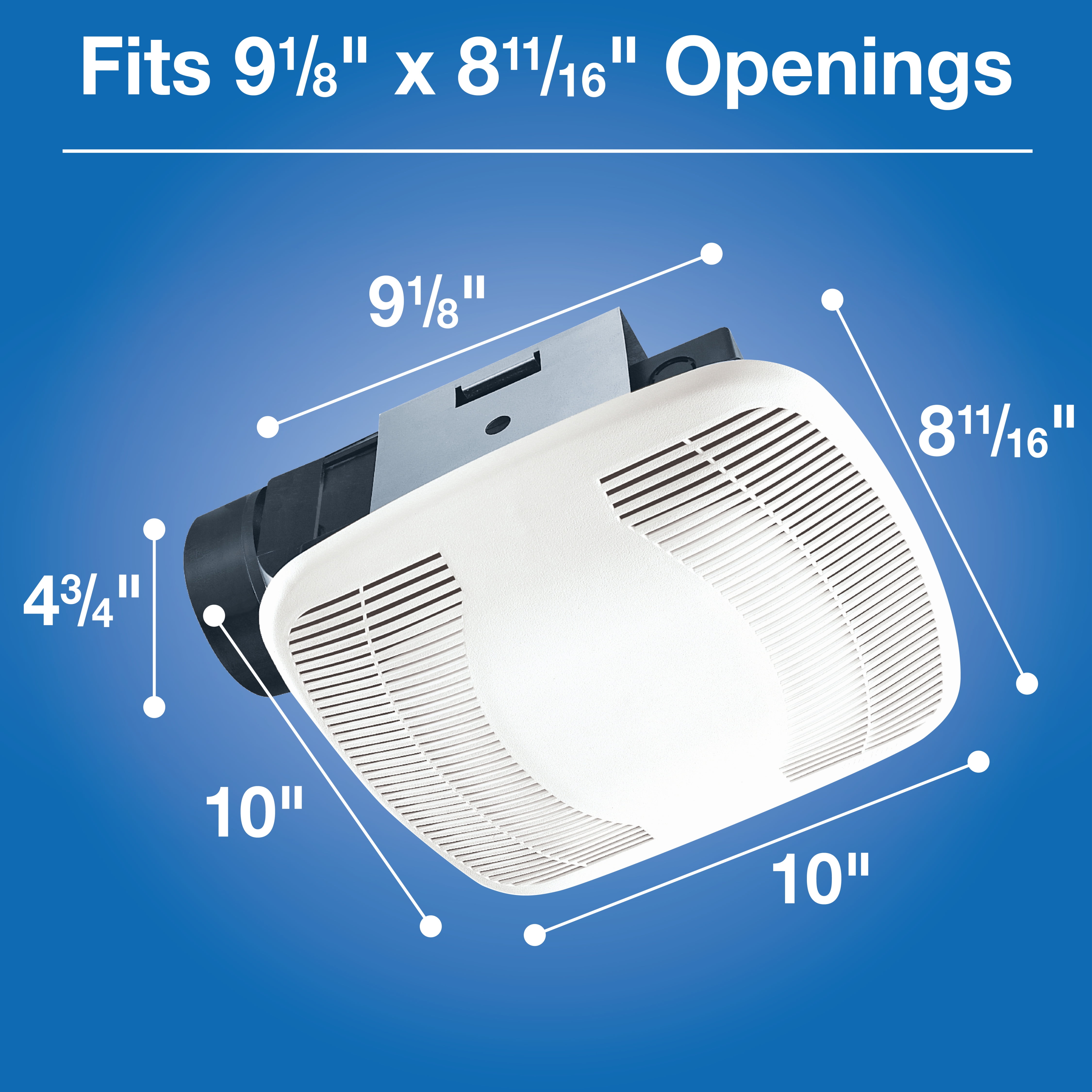 Air King By Lasko WM100 Ceiling Mounted 100 CFM High Performance Snap-in Exhaust Fan, New