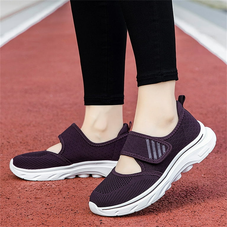 Ibiyuan Orthopedic Dress Shoes for Women Closures Arch Support Low Top Walking Shoes Knit Upper Embroidery Platform Non- Womens Shoes Sneakers Classic